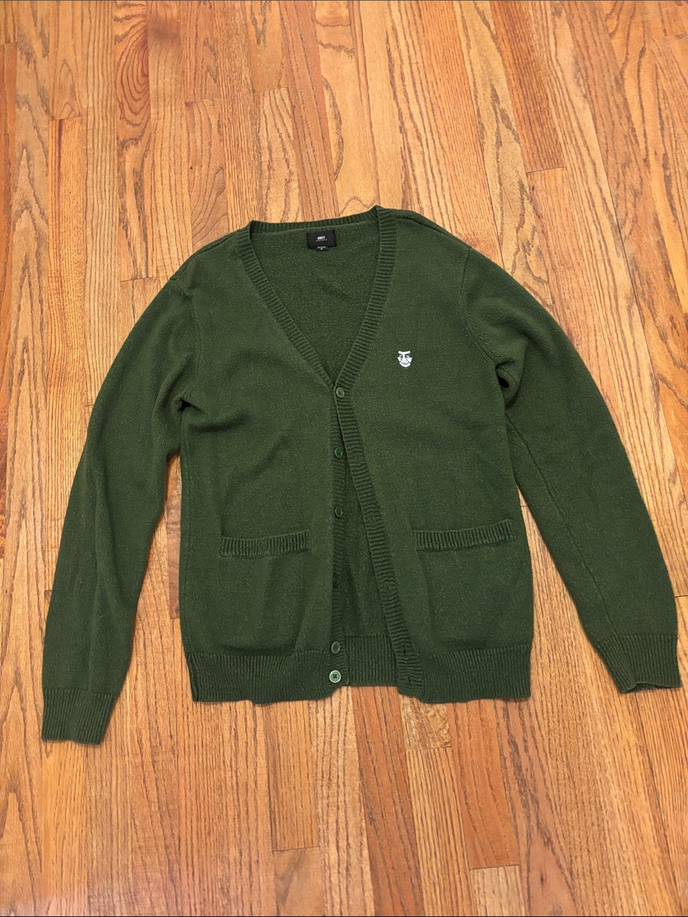 Obey Olive Green V-Neck Button Cardigan